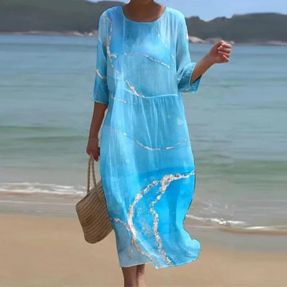 Juliet | Women's Printed V-Neck Beach Tunic Dress