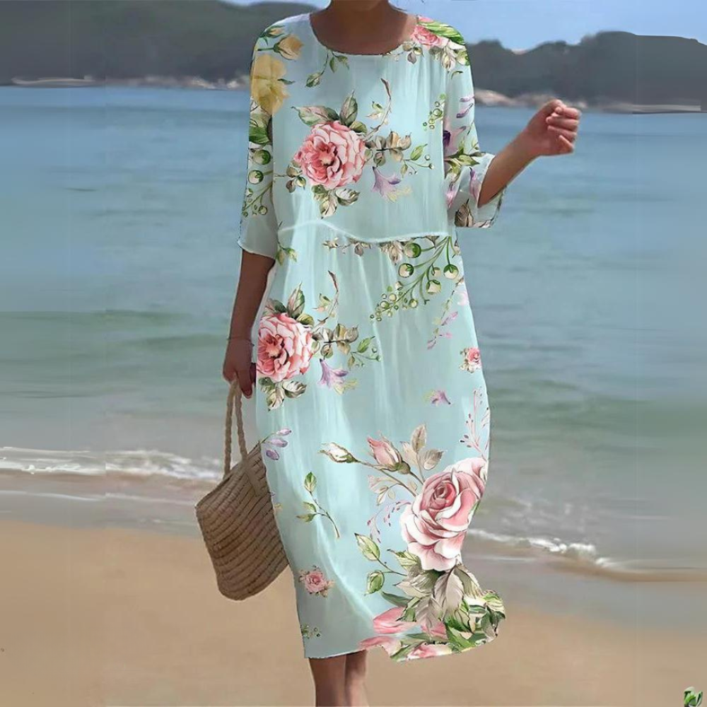 Juliet | Women's Printed V-Neck Beach Tunic Dress