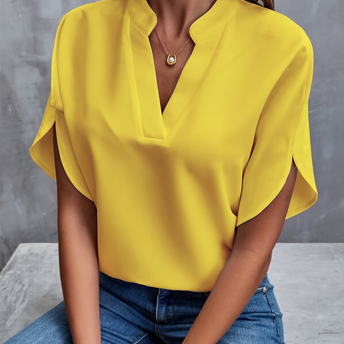 Laura | Women's V-Neck Split Sleeve Blouse