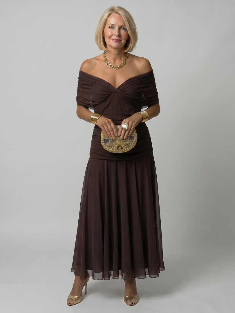 Lavinia | Women’s Floral Print Off-Shoulder Midi Dress