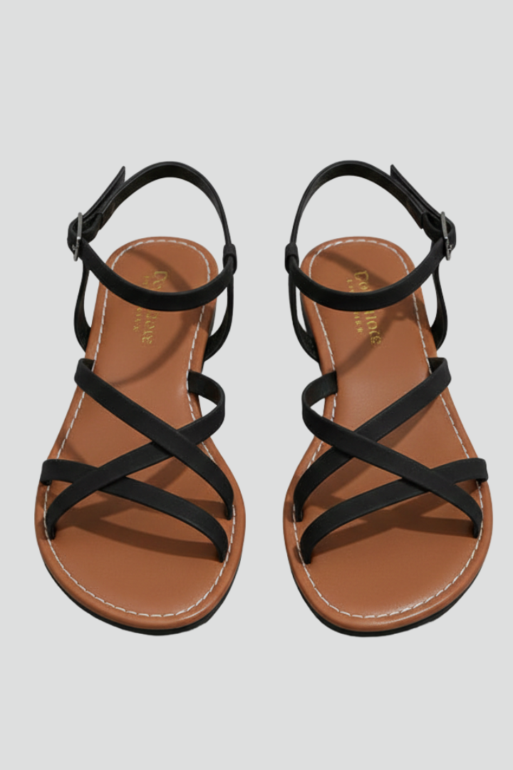 Lillian | Women's Strappy Flat Sandals with Ankle Strap