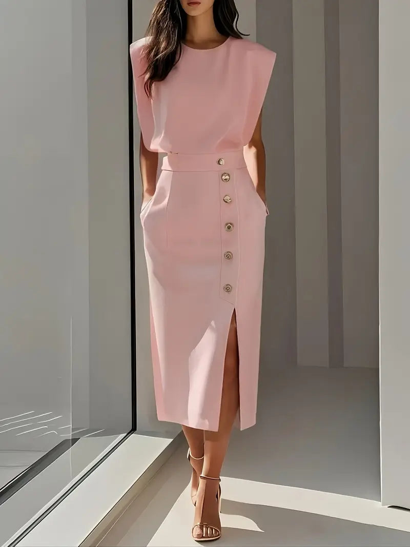 Lorraine | Side-Slit Midi Dress