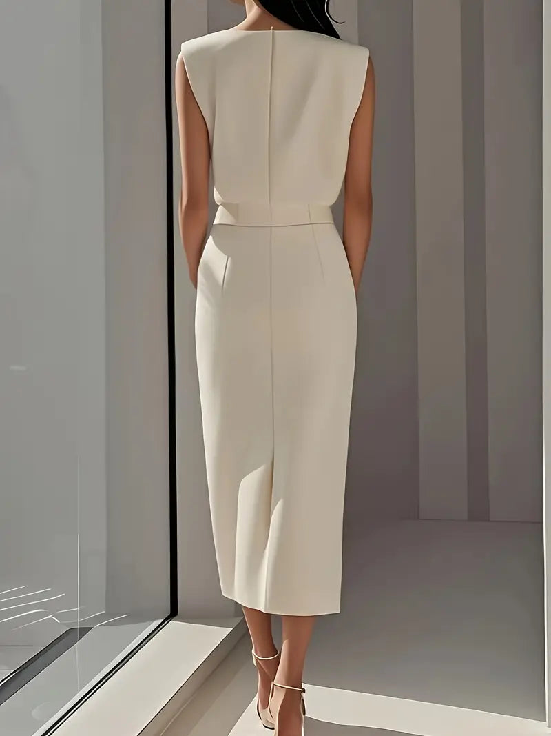 Lorraine | Side-Slit Midi Dress