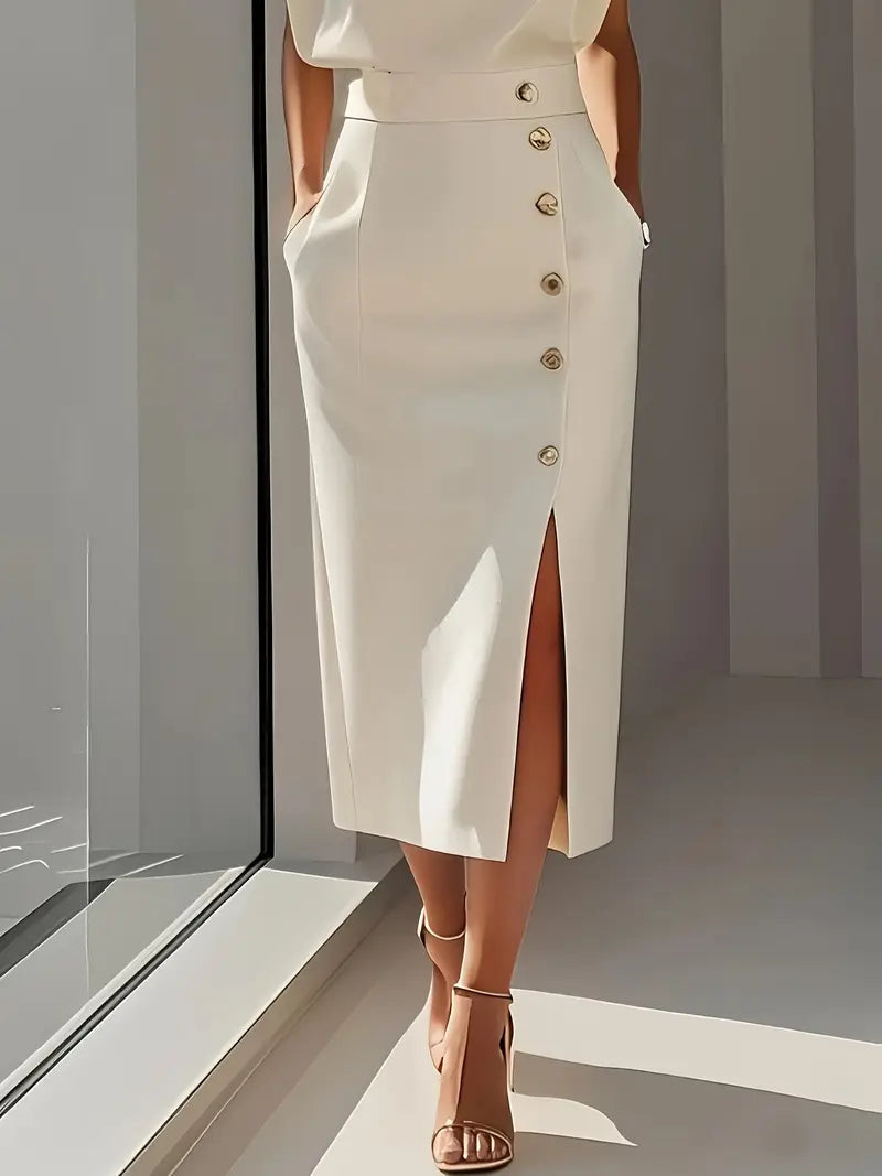 Lorraine | Side-Slit Midi Dress