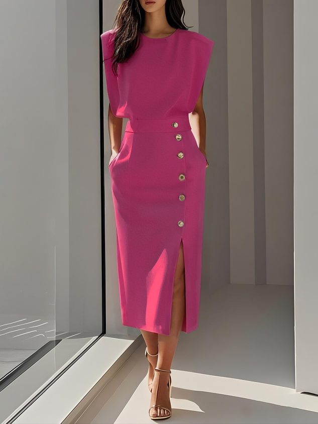 Lorraine | Side-Slit Midi Dress