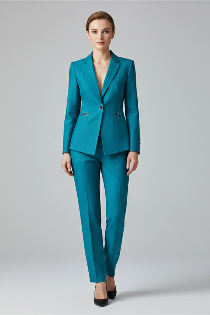 Lorraine | Women's One-Button Blazer and Straight-Leg Trousers Set