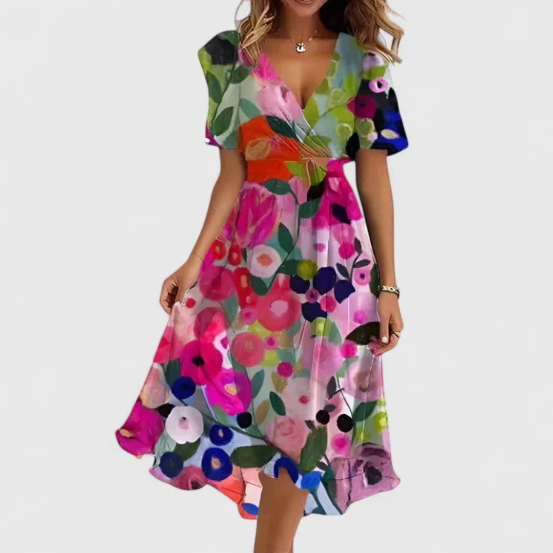 Maeve | Women’s Floral V-Neck Midi Dress