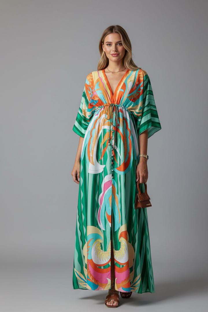 Manuela | Bohemian Printed Resort Maxi Dress