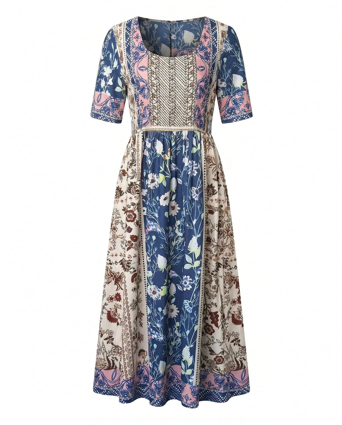 Maribela | Women's Boho Print Midi Dress with Tiered Skirt