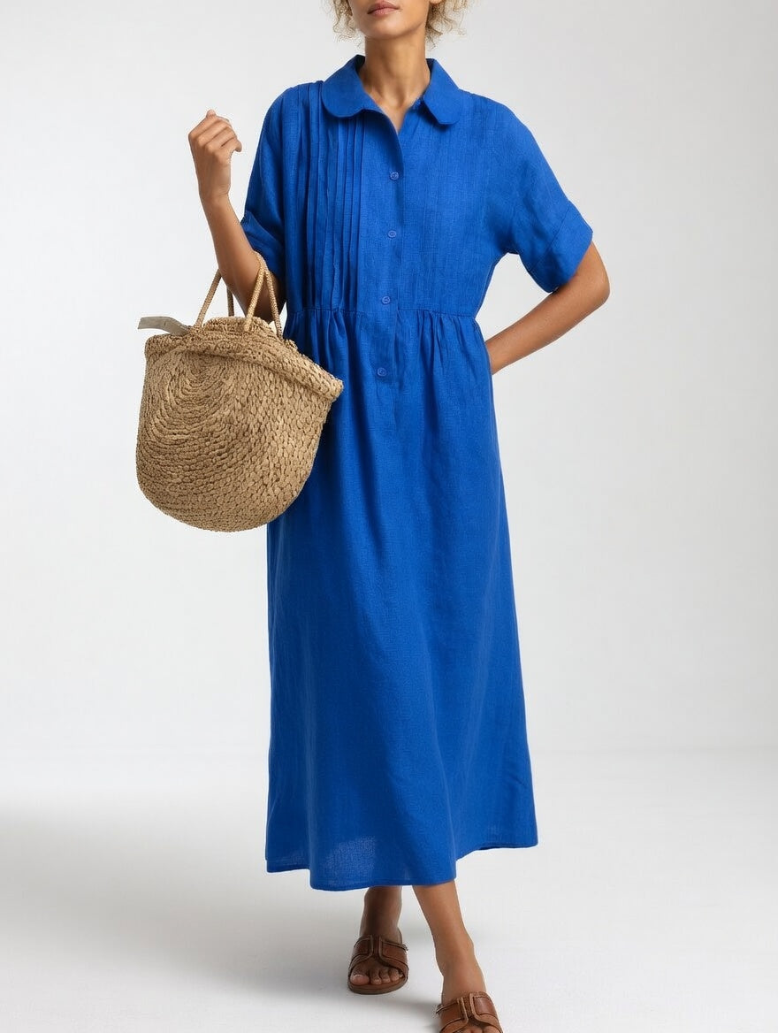Maricar | Women's Button-Front Relaxed Maxi Shirt Dress
