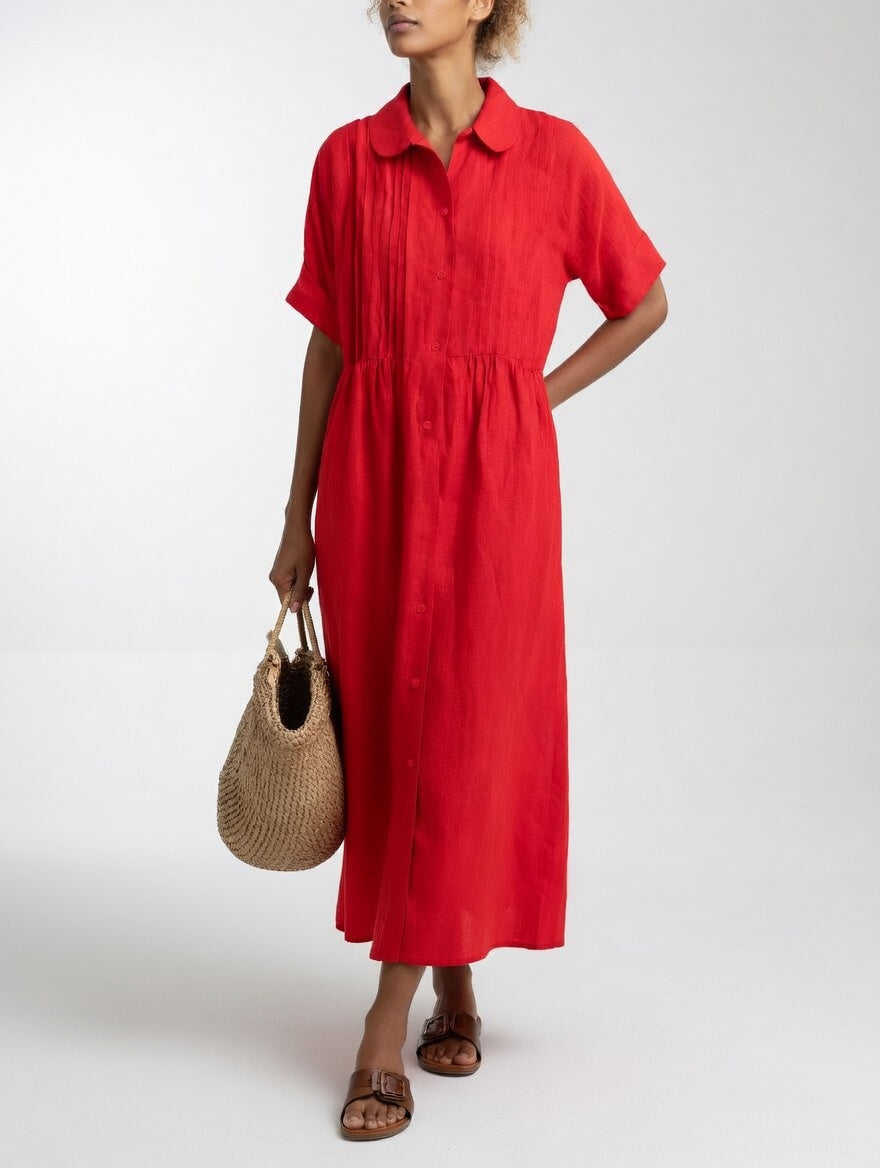 Maricar | Women's Button-Front Relaxed Maxi Shirt Dress