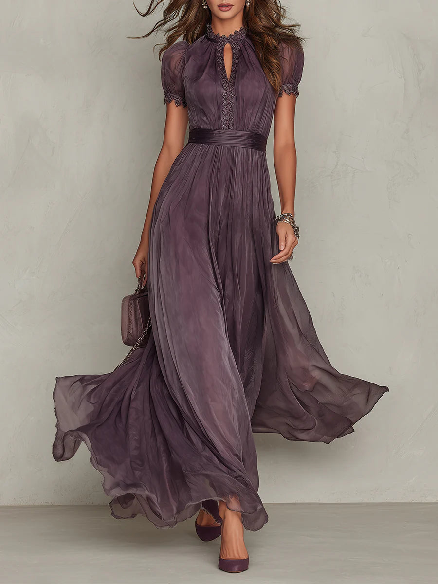 Marielle | Women’s Pleated High-Neck Maxi Dress
