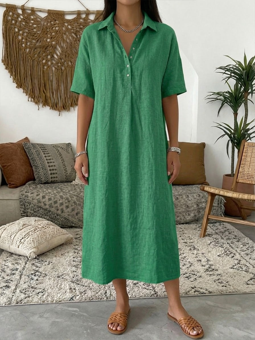 Marielle | Short-Sleeve V-Neck Polo Dress