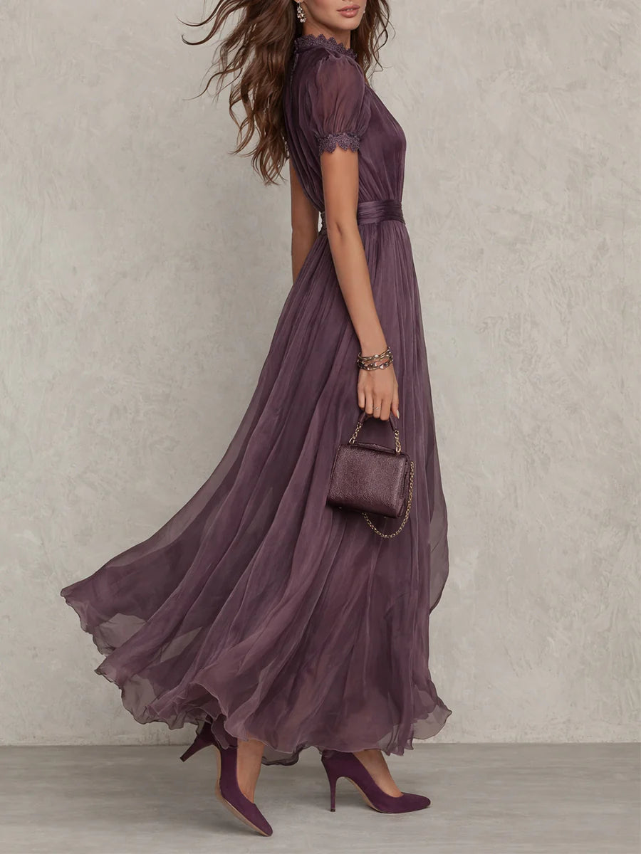 Marielle | Women’s Pleated High-Neck Maxi Dress