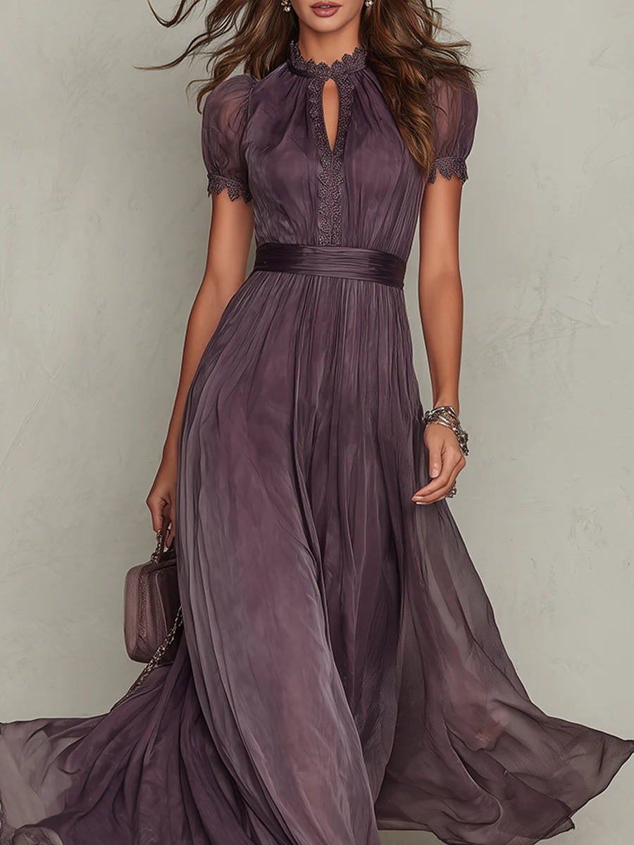 Marielle | Women’s Pleated High-Neck Maxi Dress