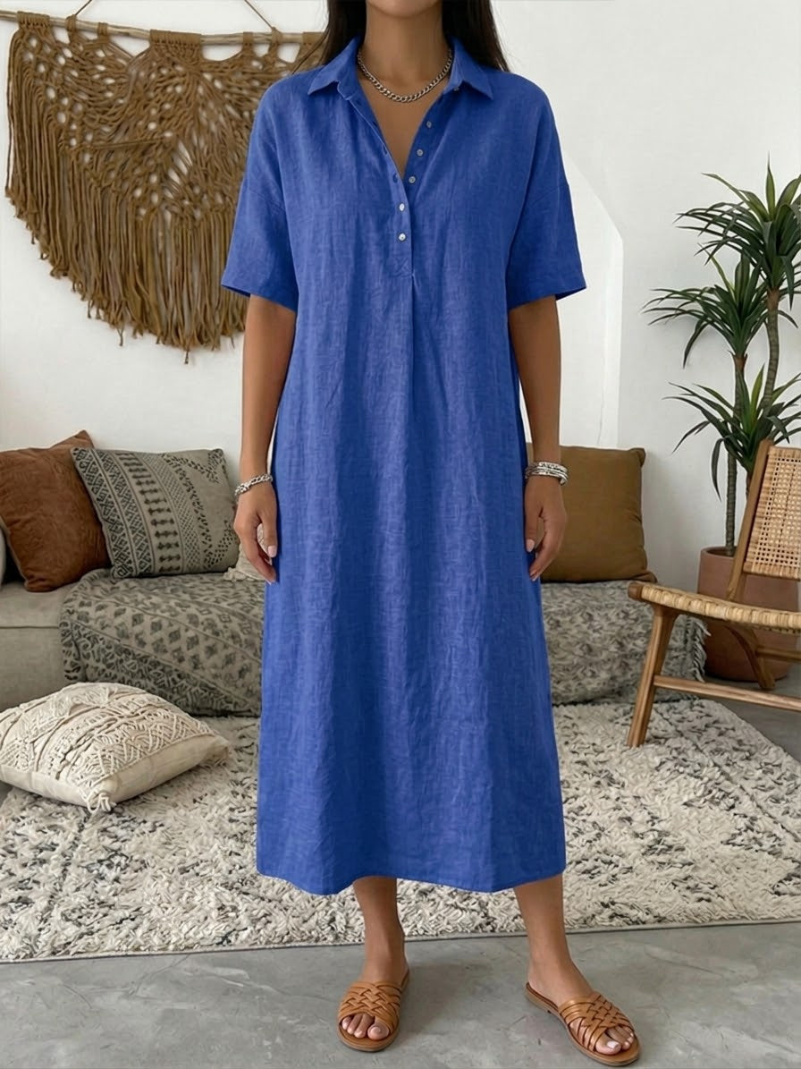 Marielle | Short-Sleeve V-Neck Polo Dress