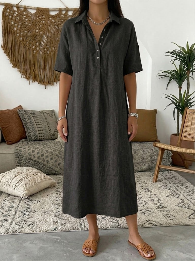 Marielle | Short-Sleeve V-Neck Polo Dress