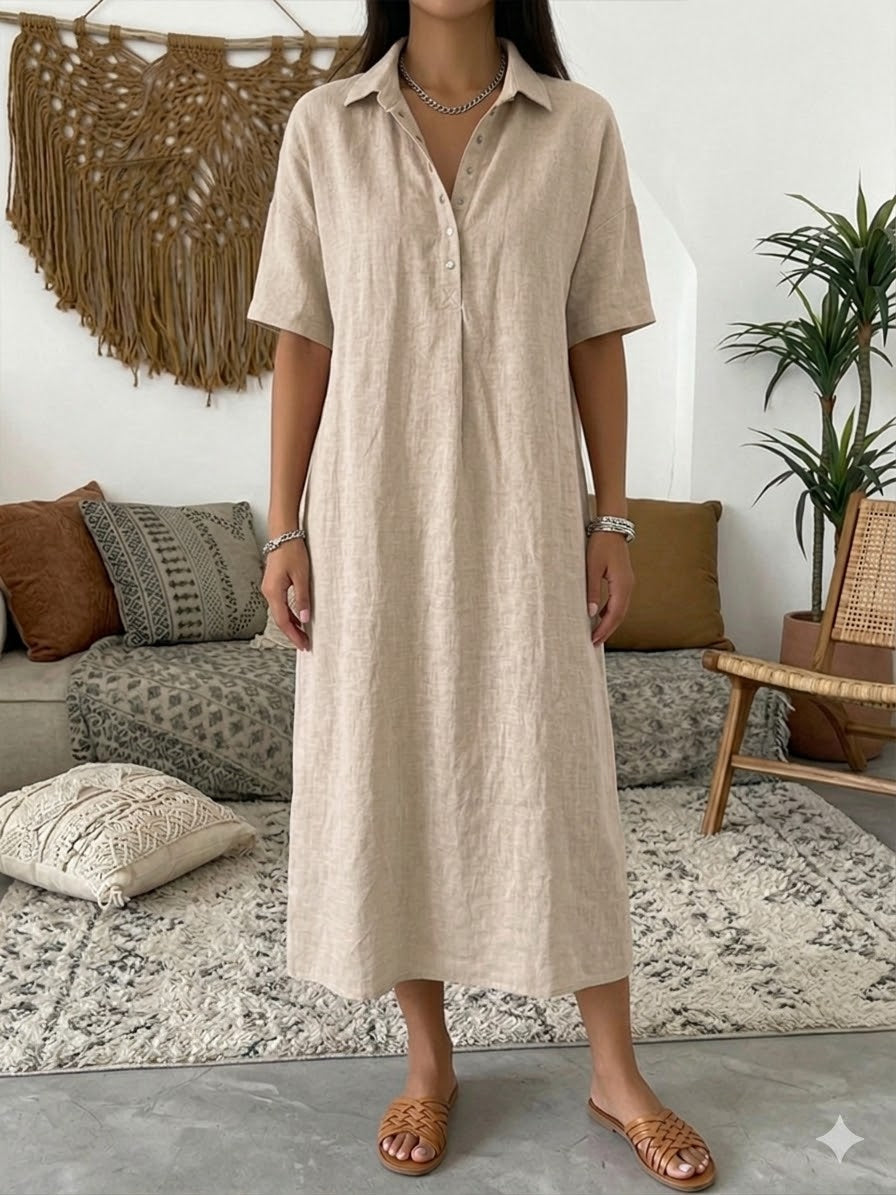 Marielle | Short-Sleeve V-Neck Polo Dress