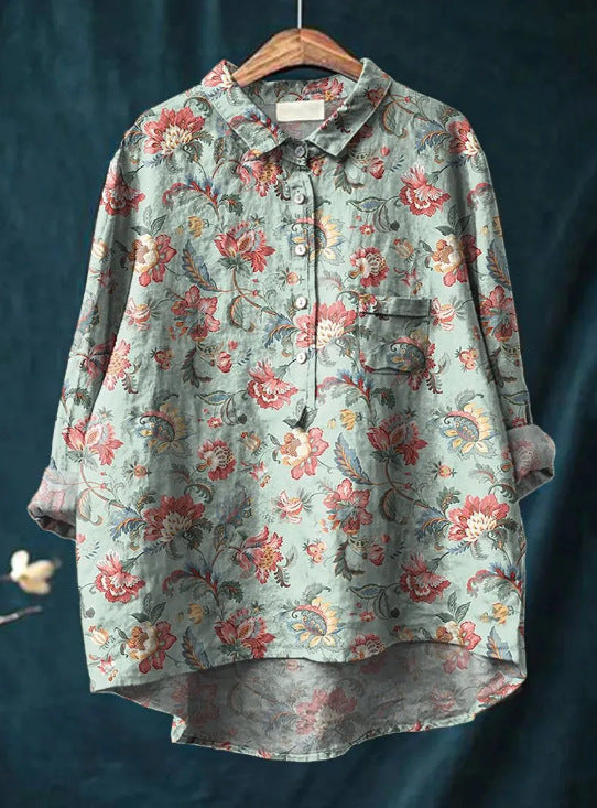 Marina | Women's Vintage Button-Front Blouse