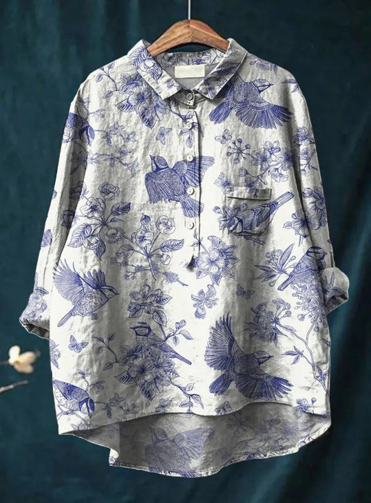 Marina | Women's Vintage Button-Front Blouse
