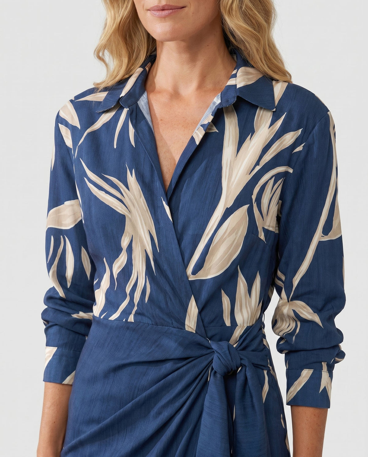 Marina | Women's Tropical Leaf Print Wrap Maxi Dress