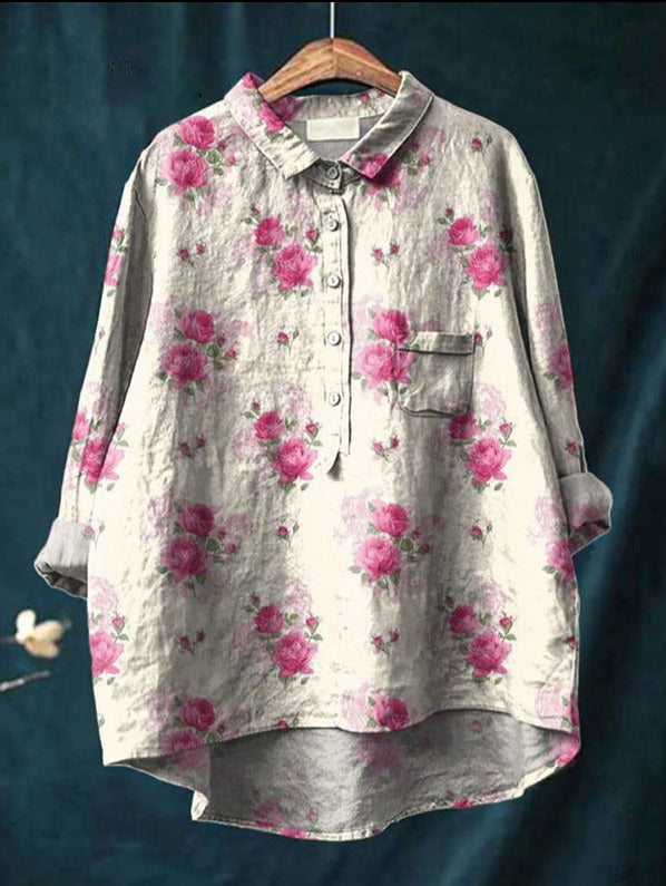 Marina | Women's Vintage Button-Front Blouse