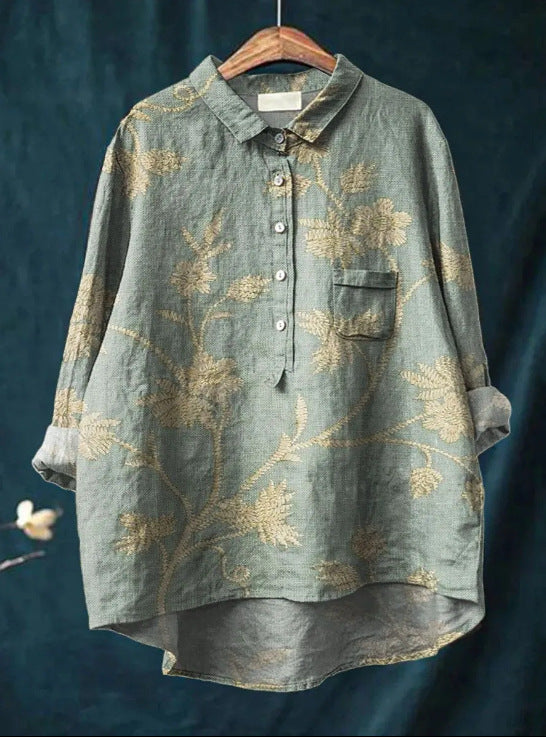 Marina | Women's Vintage Button-Front Blouse