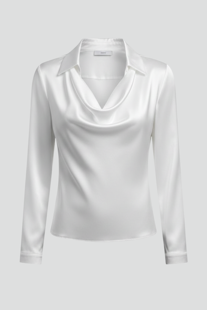 Marissa | Women's Draped Collar Long-Sleeve Blouse