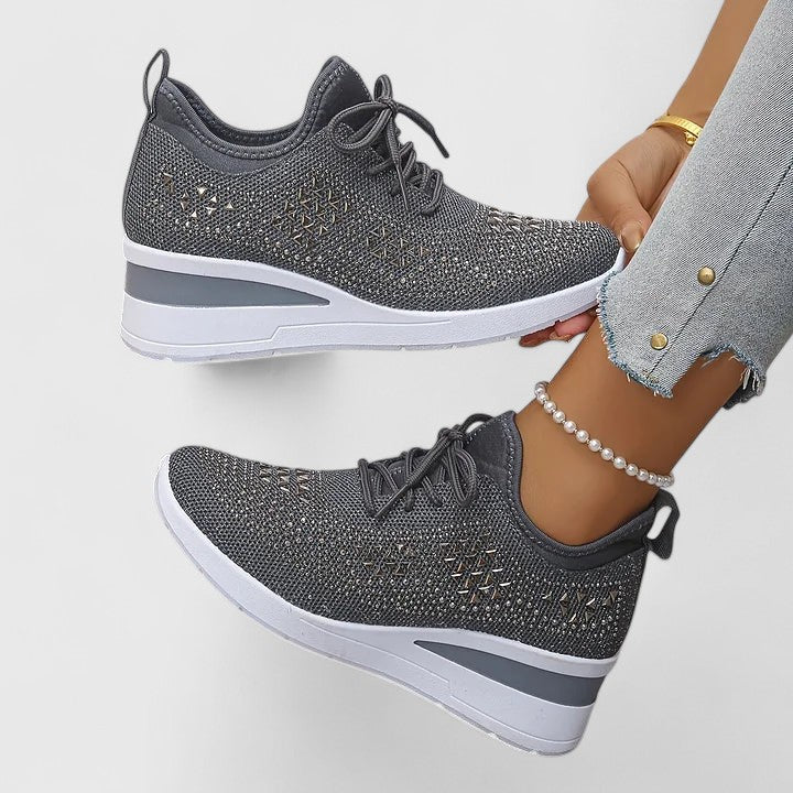 Marissa | Women's Raised-Sole Shoes with Rhinestone Accents