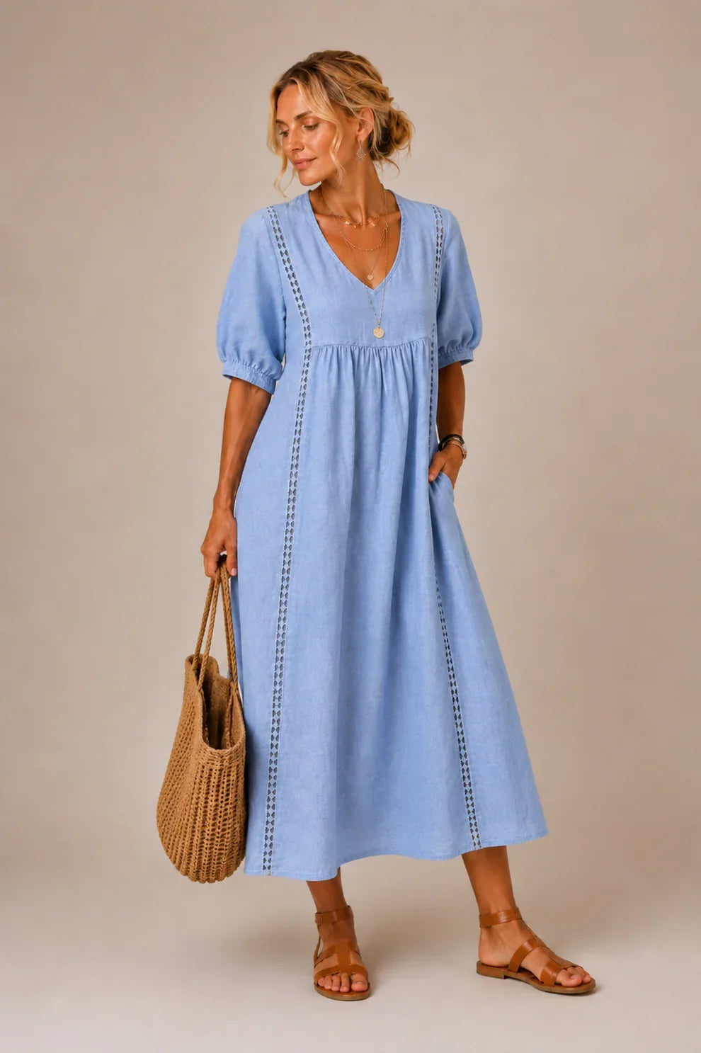 Marissa | V-Neck A-Line Maxi Dress