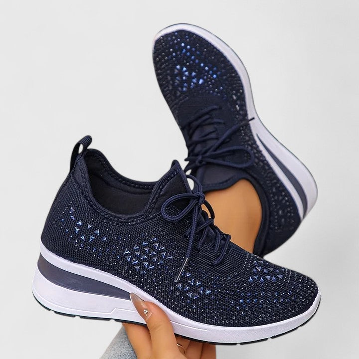 Marissa | Women's Raised-Sole Shoes with Rhinestone Accents