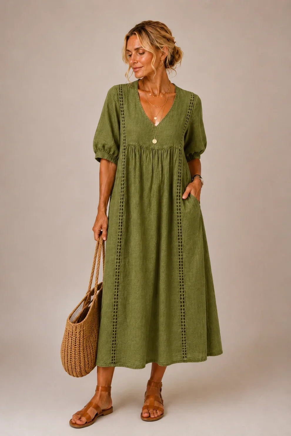 Marissa | V-Neck A-Line Maxi Dress