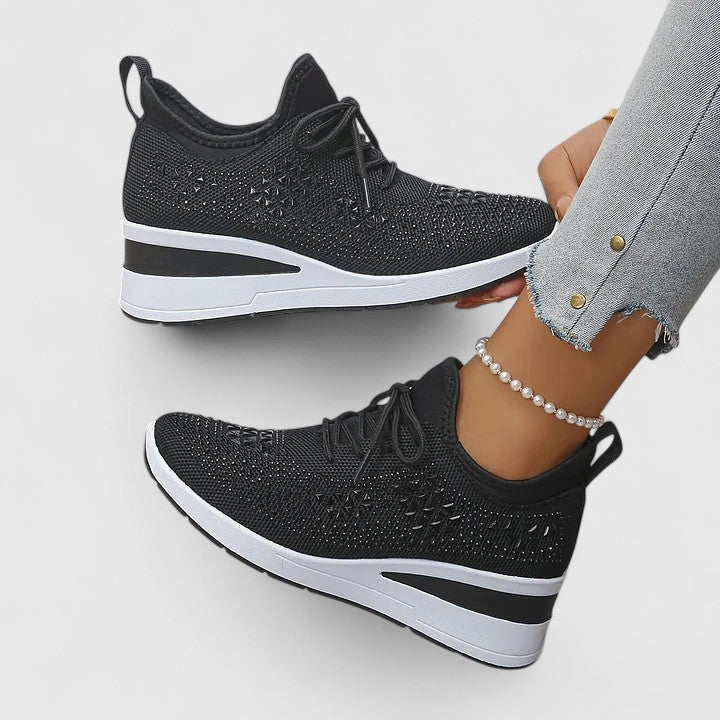 Marissa | Women's Raised-Sole Shoes with Rhinestone Accents