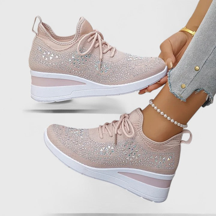 Marissa | Women's Raised-Sole Shoes with Rhinestone Accents