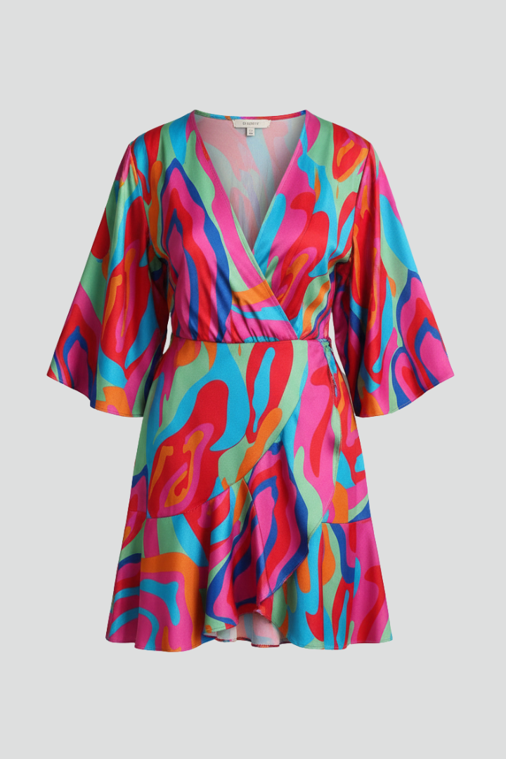 Marlyn | Women's Printed V-Neck Mini Dress