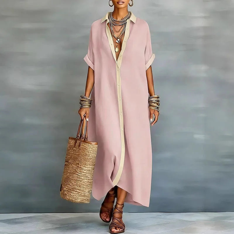 Matilda | Women's Button-Front Maxi Shirt Dress