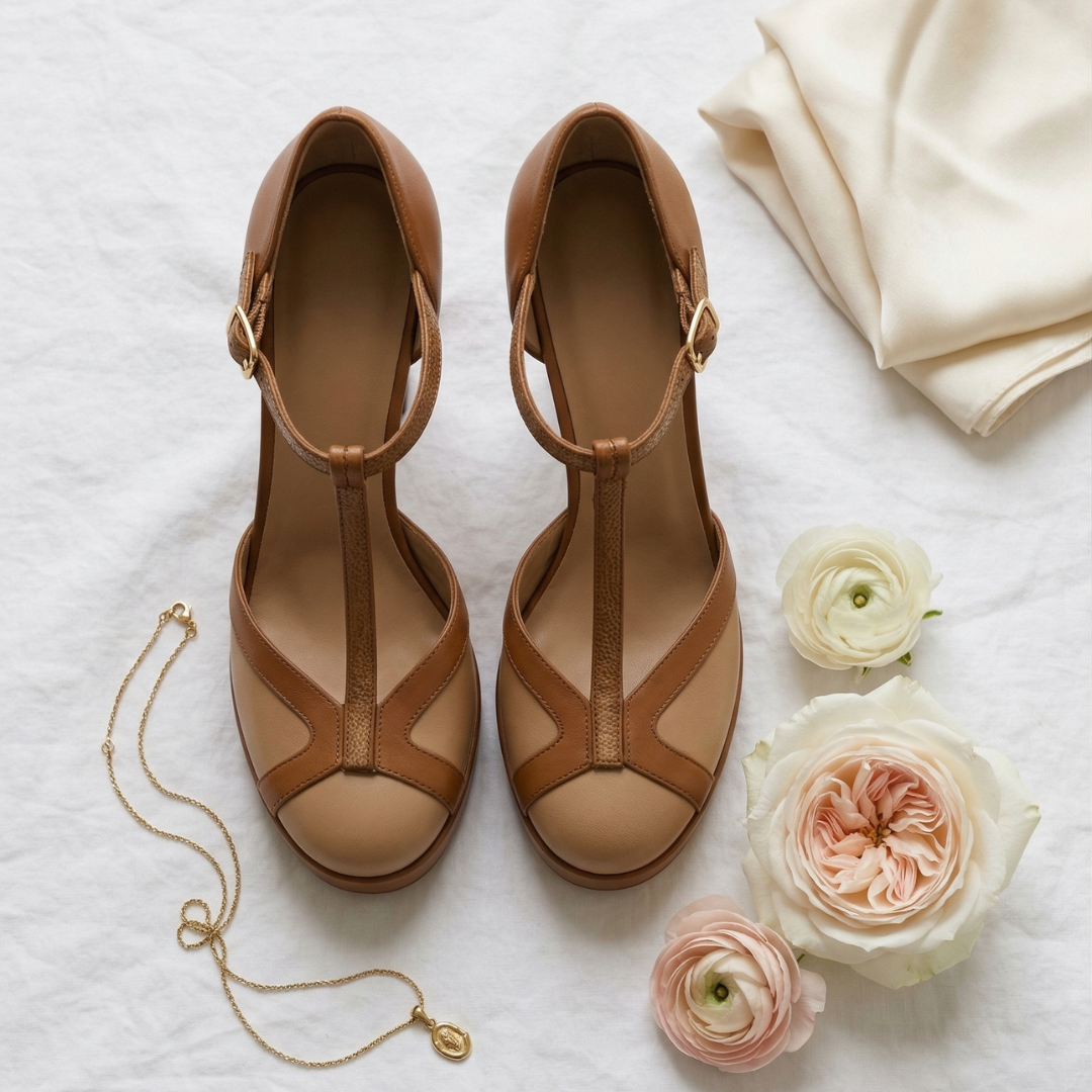Moira | Women’s T-Strap Platform Pumps with Block Heel