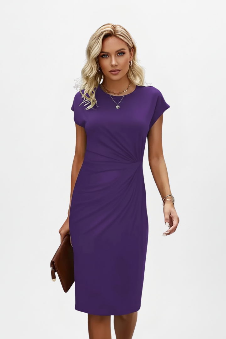 Nadine | Women’s Knee-Length Dress with Ruched Waist