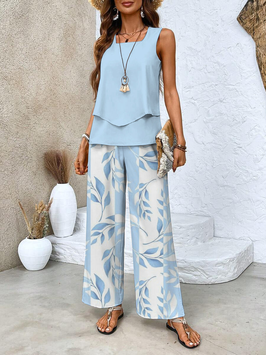 Naomi | Women’s Two-Piece Set with Sleeveless Top and Wide-Leg Pants