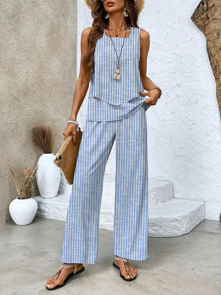 Naomi | Women’s Two-Piece Set with Sleeveless Top and Wide-Leg Pants