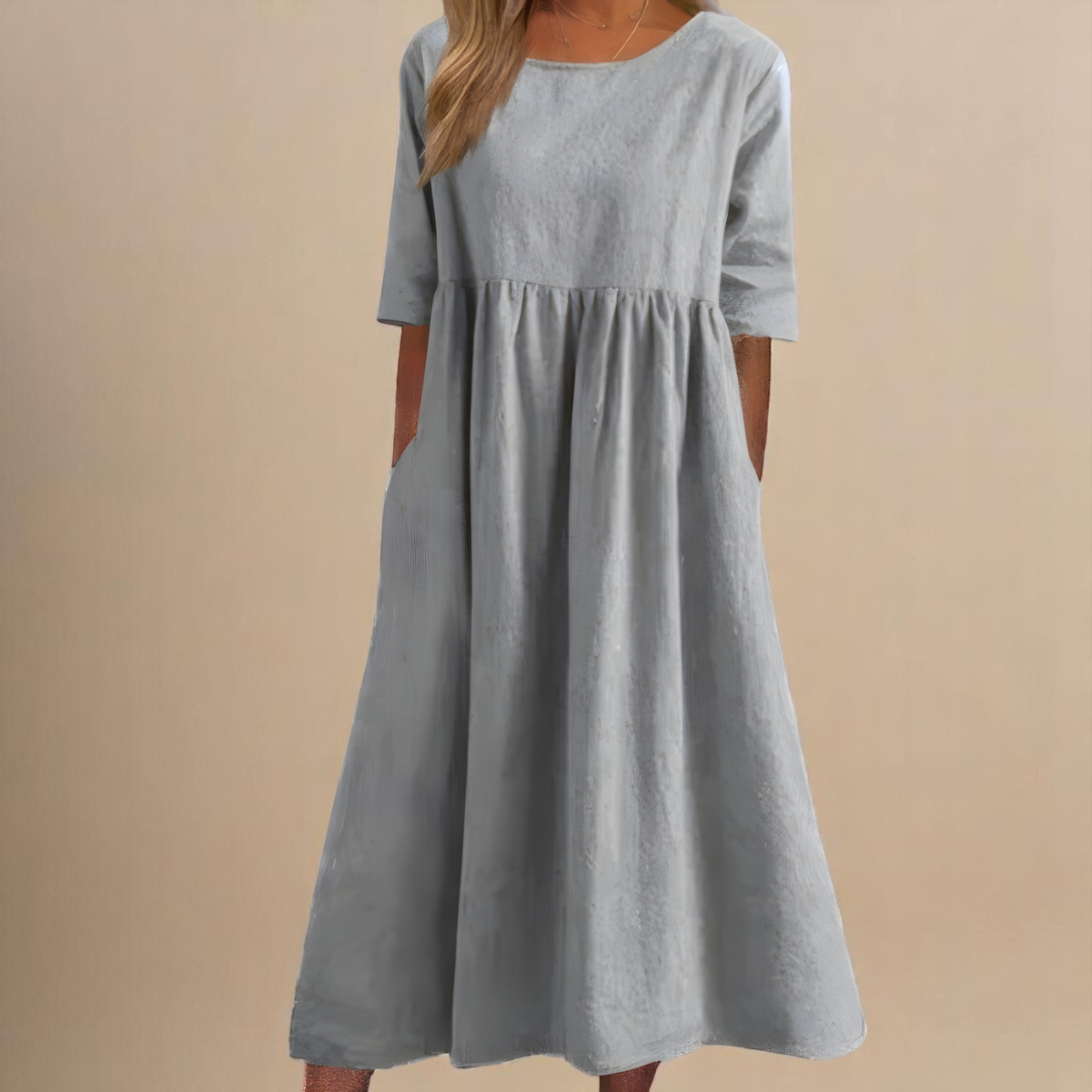 Penelope | Women's Short-Sleeve Dress with Side Pockets