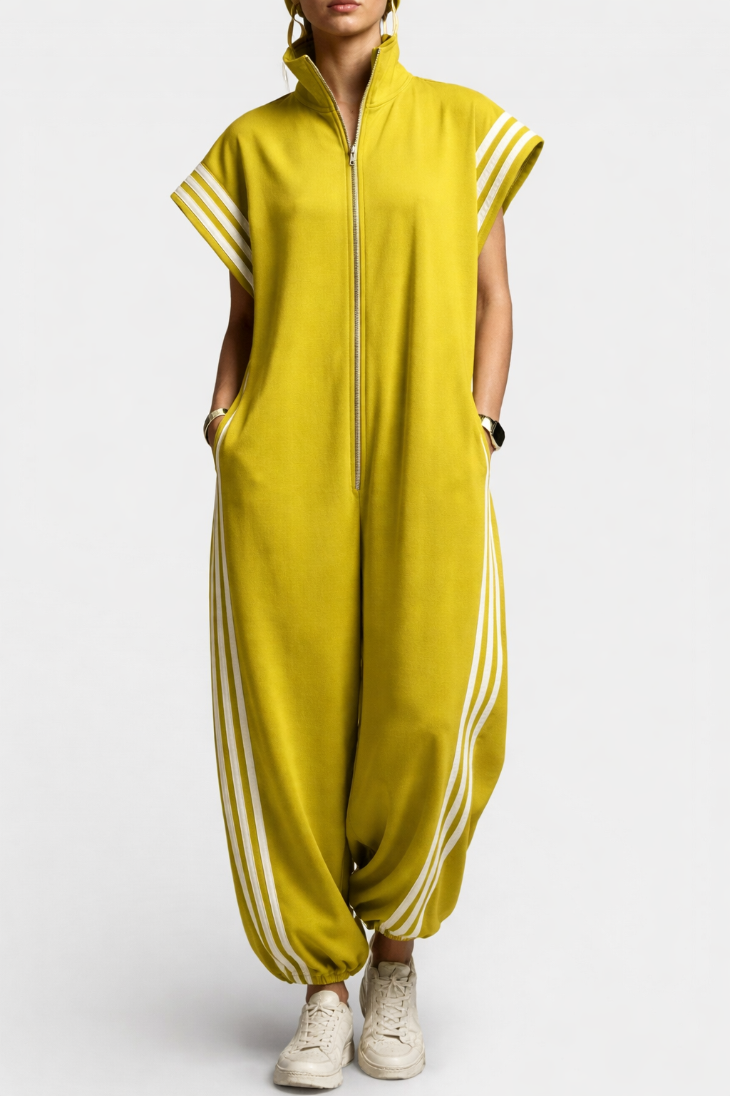 Peyton | Women's Sleeveless Zip-Neck Jumpsuit with Side Pockets