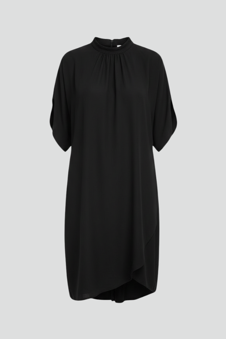 Phoebe | Women's Mock Neck Mini Dress With Slit Sleeves