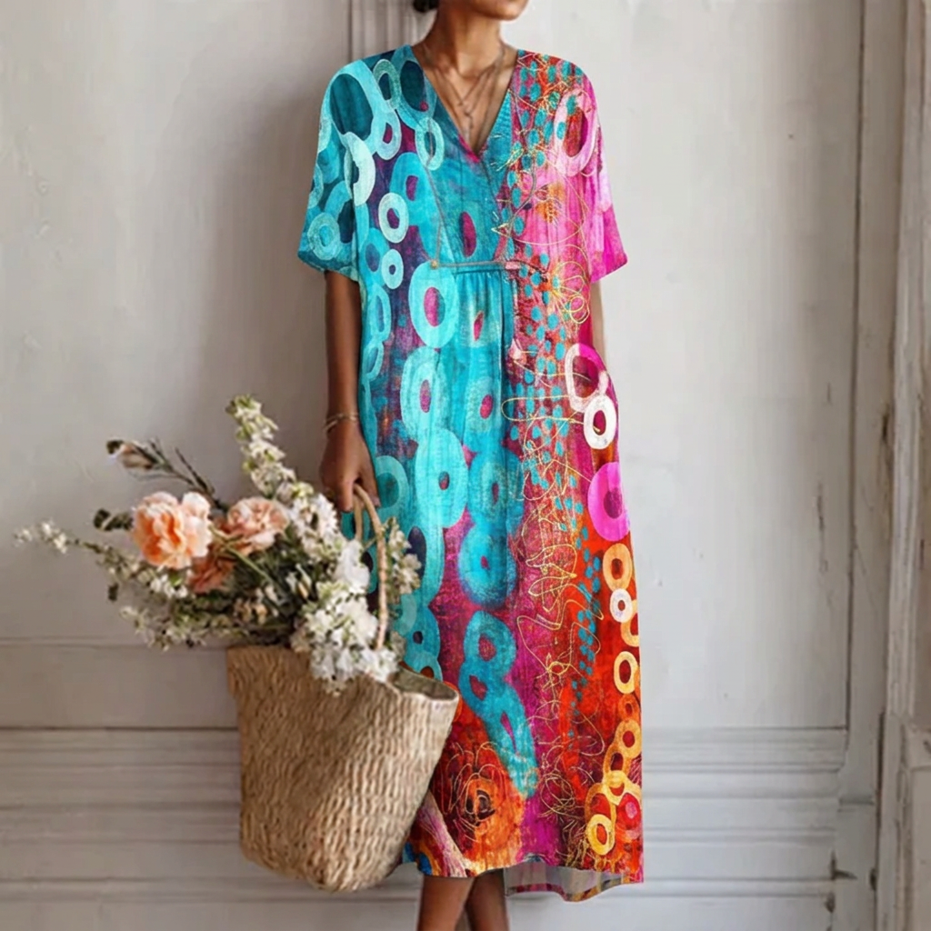 Raelyn | Women's Tie-Dye Short-Sleeve Dress