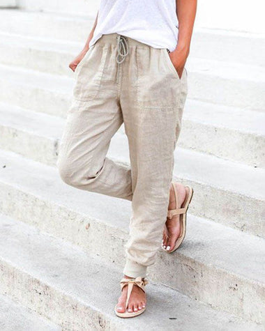 Sheena | Women's Drawstring Jogger Pants with Tapered Legs