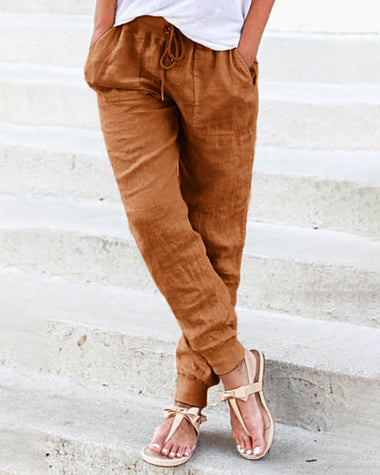 Sheena | Women's Drawstring Jogger Pants with Tapered Legs