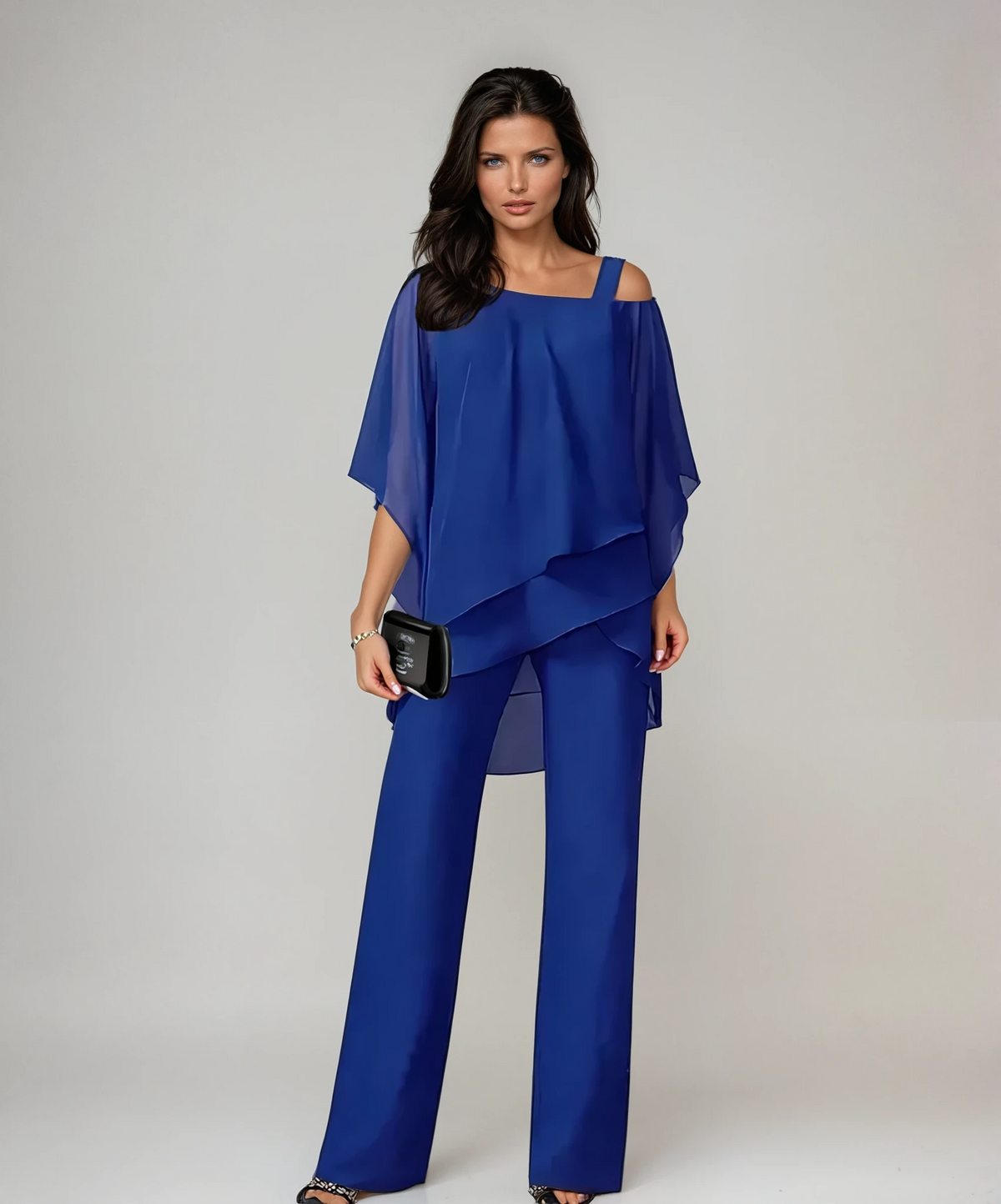 Tamsinelle | Women's Two-Piece Layered Top and Wide-Leg Pants Set