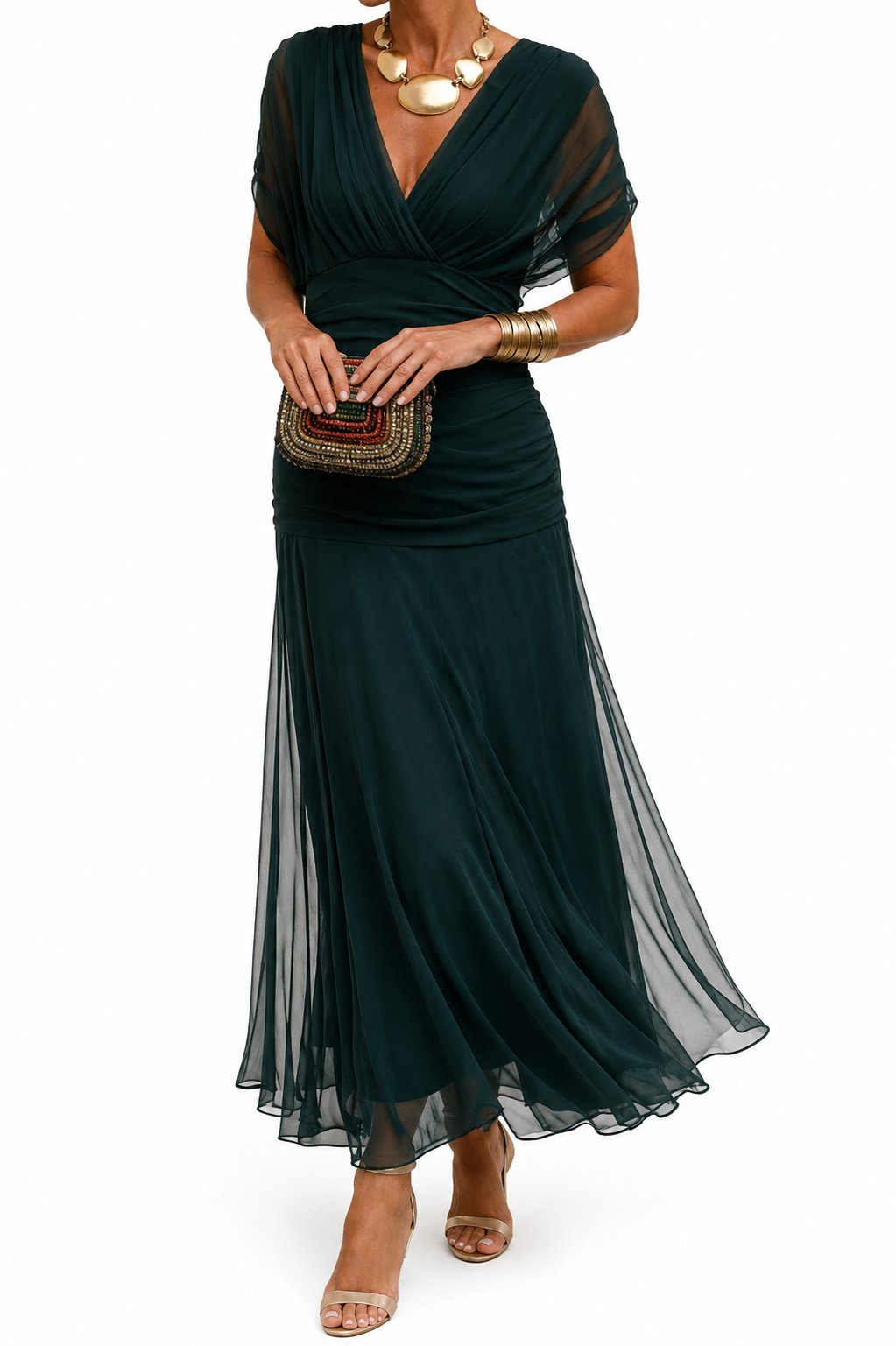 Tiffany | Women's Off-Shoulder Draped Mermaid Maxi Dress