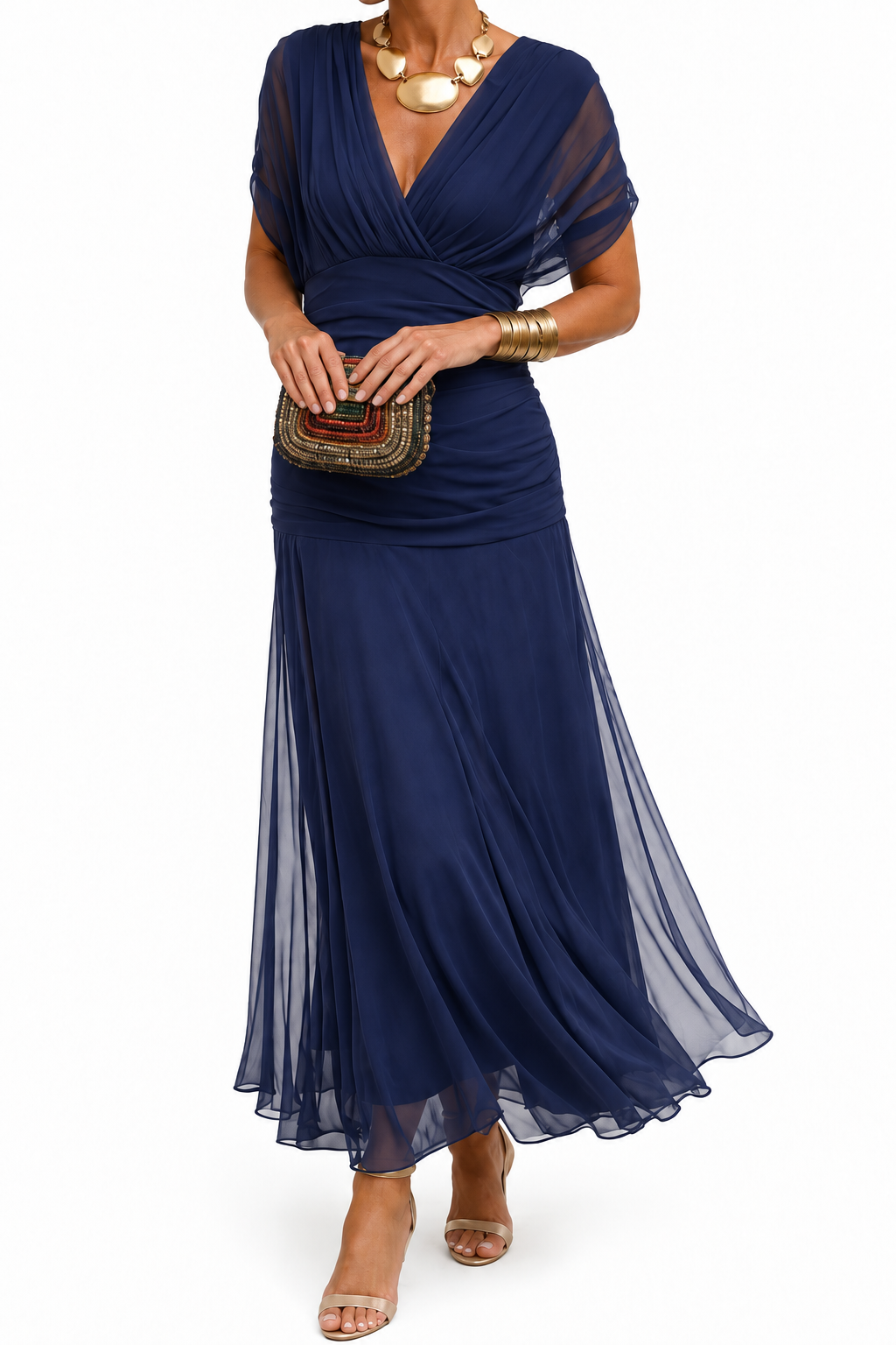 Tiffany | Women's Off-Shoulder Draped Mermaid Maxi Dress