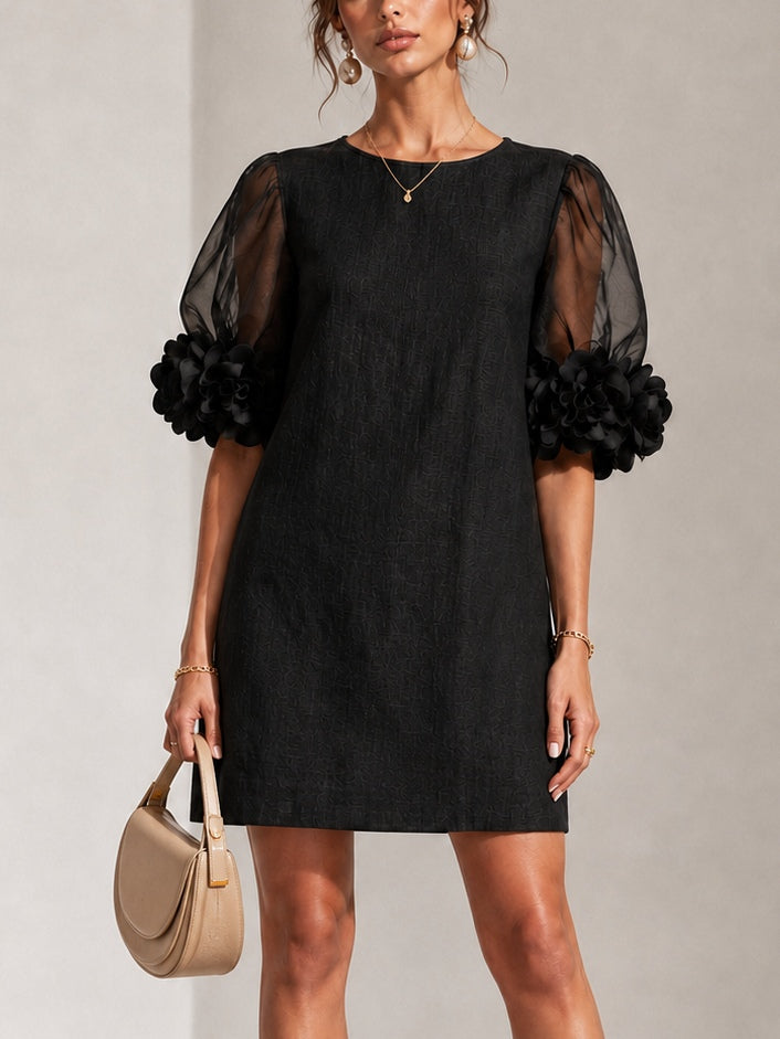 Victoria | Women's Puff Sleeve Floral Cuff Mini Dress